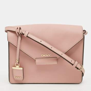 Pre Owned DKNY Envelope Flap Pink Leather Shoulder Bag