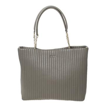 Pre Owned DKNY Grey Striped Effect Leather Tote
