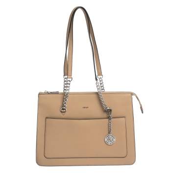 Pre Owned DKNY Beige Leather Bryant Zip Tote