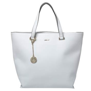 Pre Owned DKNY White Leather Tote