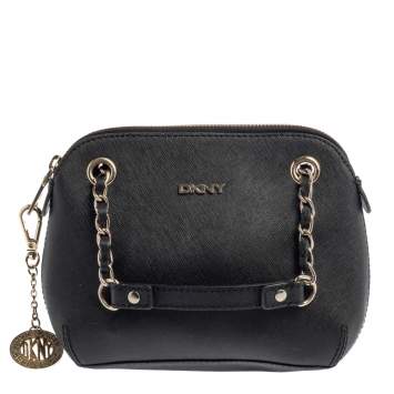 Pre Owned Dkny Black Leather Camille Dome Shoulder Bag