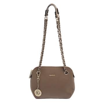 Pre Owned DKNY Brown Leather Bryant Park Shoulder Bag