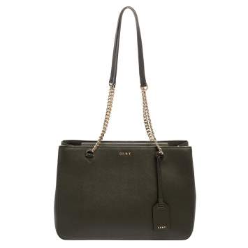 Pre Owned Dkny Green Leather Chain Tote
