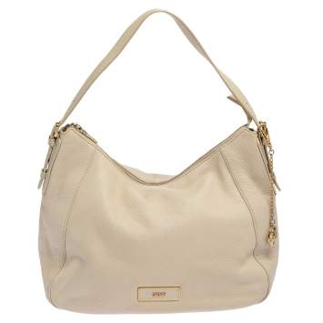 Pre Owned DKNY White Leather Hobo