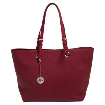 Pre Owned DKNY Red Leather Dona Karan Tote