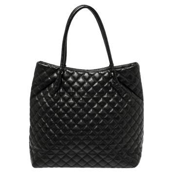 Pre Owned Dkny Black Quilted Leather Tote