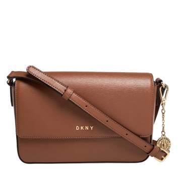 Pre Owned Dkny Tan Leather Bryant Park Crossbody Bag