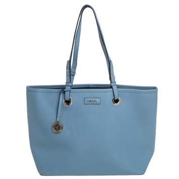 Pre Owned Dkny Blue Saffiano Leather Bryant Park Tote