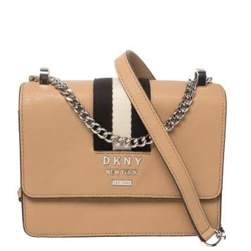 Pre Owned DKNY Beige Leather Liza Crossbody Bag