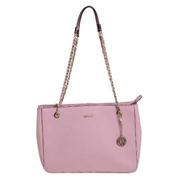 Pre Owned Dkny Pink Saffiano Leather Bryant Park Chain Tote