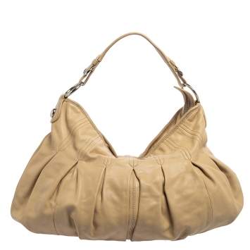 Pre Owned Dkny Beige Leather Hobo