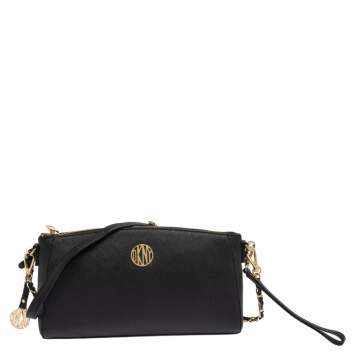 Pre Owned Dkny Black Saffiano Leather Bryant Park Crossbody Bag