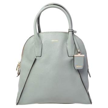Pre Owned DKNY Powder Blue Leather Dome Satchel