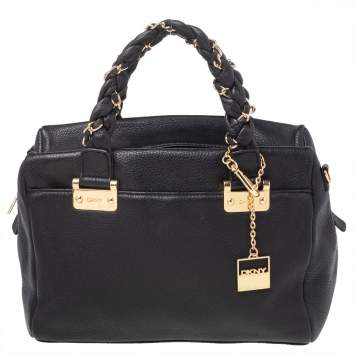 Pre Owned Dkny Black Leather Shoulder Bag