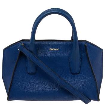 Pre Owned DKNY Blue Leather Chelsea Satchel