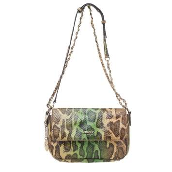 Pre Owned DKNY Multicolor Snakeskin Embossed Leather Shoulder Bag