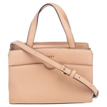 Pre Owned Dkny Beige Saffinao Leather Bryant Park Satchel