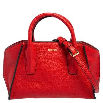 Pre Owned DKNY Red Leather Chelsea Satchel