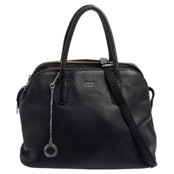 Pre Owned DKNY Black Leather Dome Satchel