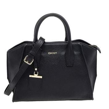مملوكة مسبقًا DKNY Black Leather Chelsea Satchel