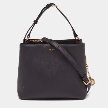 Pre Owned Dkny Black Leather Bucket Bag