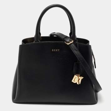 مملوكة مسبقًا DKNY Black Leather Paige Satchel