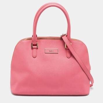Pre Owned DKNY Pink Leather Dome Satchel