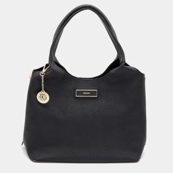 Pre Owned DKNY Black Saffiano Leather Hobo