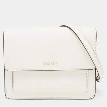 Pre Owned Dkny Off White Leather Bryant Park Crossbody Bag
