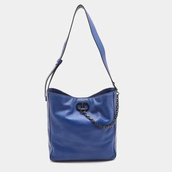 Pre Owned DKNY Blue Leather Hobo
