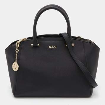 Pre Owned DKNY Black Leather Bryant Park Satchel