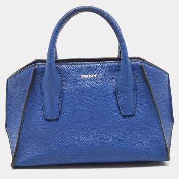 Pre Owned DKNY Blue Leather Chelsea Satchel