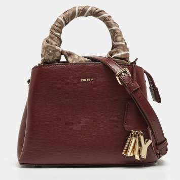 مملوكة مسبقًا DKNY Burgundy Leather Paige Top Handle Bag