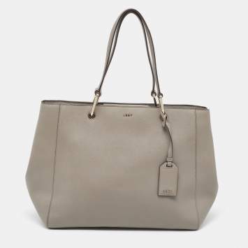 Pre Owned DKNY Grey Leather Bryant Park Tote