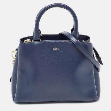 Pre Owned DKNY Blue Leather Paige Satchel