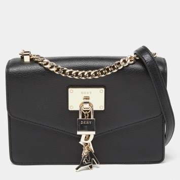 Pre Owned Dkny Black Leather Elissa Crossbody Bag