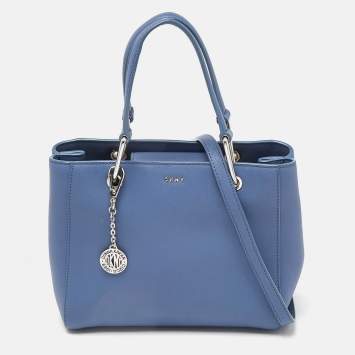 Pre Owned DKNY Blue Leather Julius MD Zip Tote