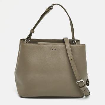 Pre Owned DKNY Beige Leather Bryant Bucket Bag