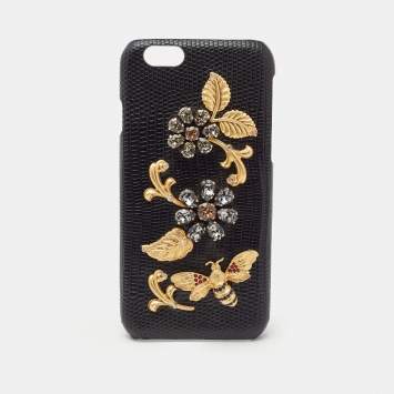 Pre Owned Dolce & Gabbana Black Jeweled iPhone 7 Phone Case