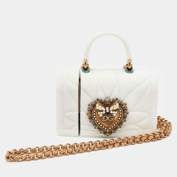 Pre Owned Dolce & Gabbana White Silicone Devotion Heart AirPods Case