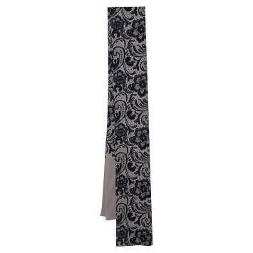 Pre Owned Dolce & Gabbana Beige Lace Printed Silk Scarf