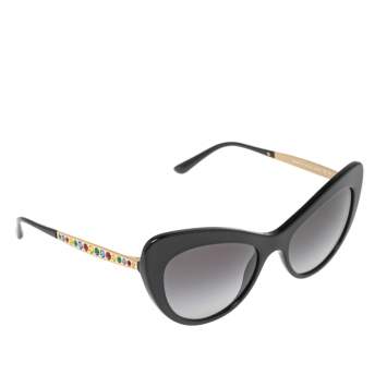 Pre Owned Dolce & Gabbana Black DG4307 Gradient Cat Eye Sunglasses