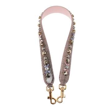 Pre Owned Dolce & Gabbana Multicolor Python Embellished Shoulder Bag Strap