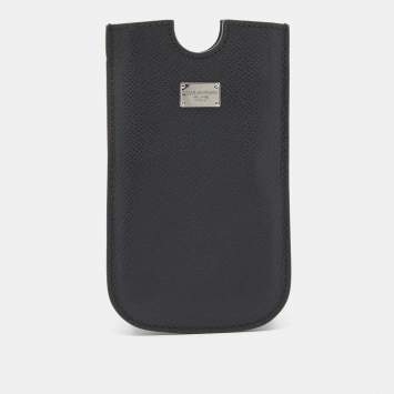 Pre Owned Dolce & Gabbana Black Leather SIII Smartphone Case