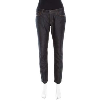 Pre Owned Dolce & Gabbana Indigo Dark Wash Denim Skinny Pretty Jeans M