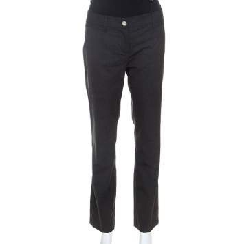 Pre Owned Dolce & Gabbana Charcoal Grey Wool Pants M