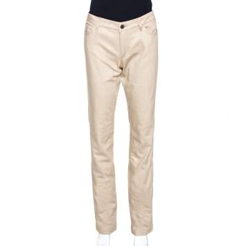 Pre Owned Dolce & Gabbana Beige Denim Cute Fit Jeans L