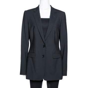 Pre Owned Dolce & Gabbana Black Stretch Wool Tailored Blazer L