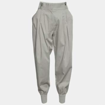 Pre Owned Dolce & Gabbana Grey Stretch Cotton Joggers M