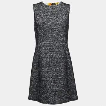 Pre Owned Dolce & Gabbana Grey Wool & Mohair Sleeveless Dress M